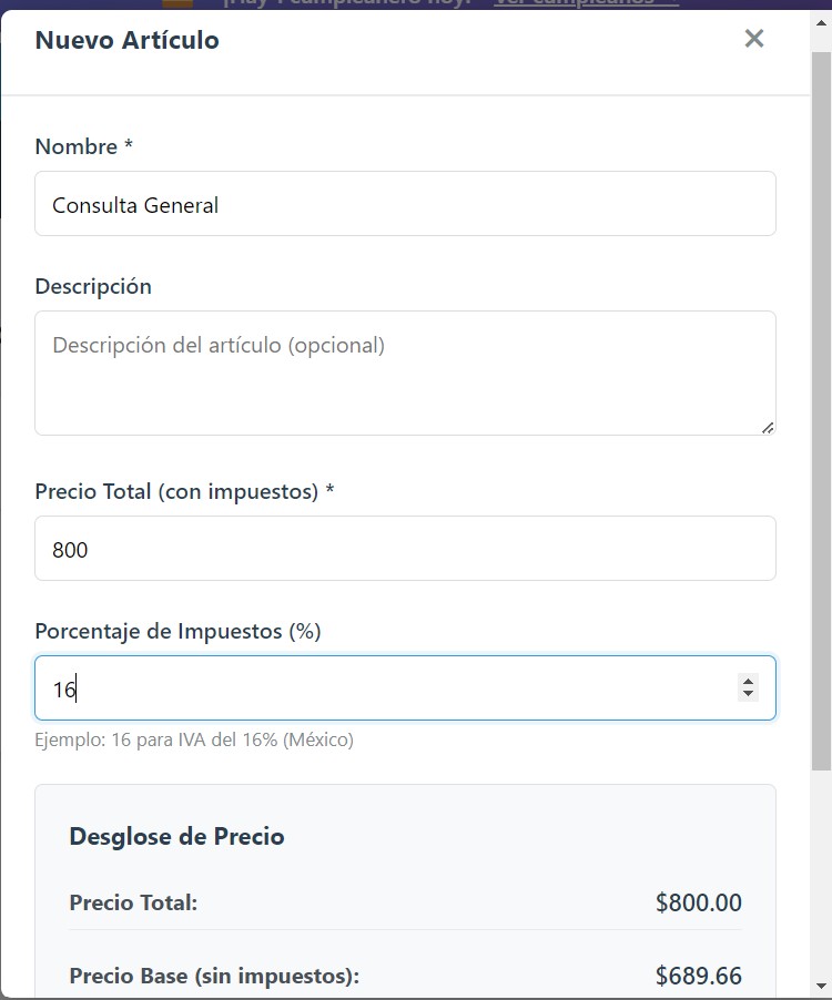 Catálogo de Artículos