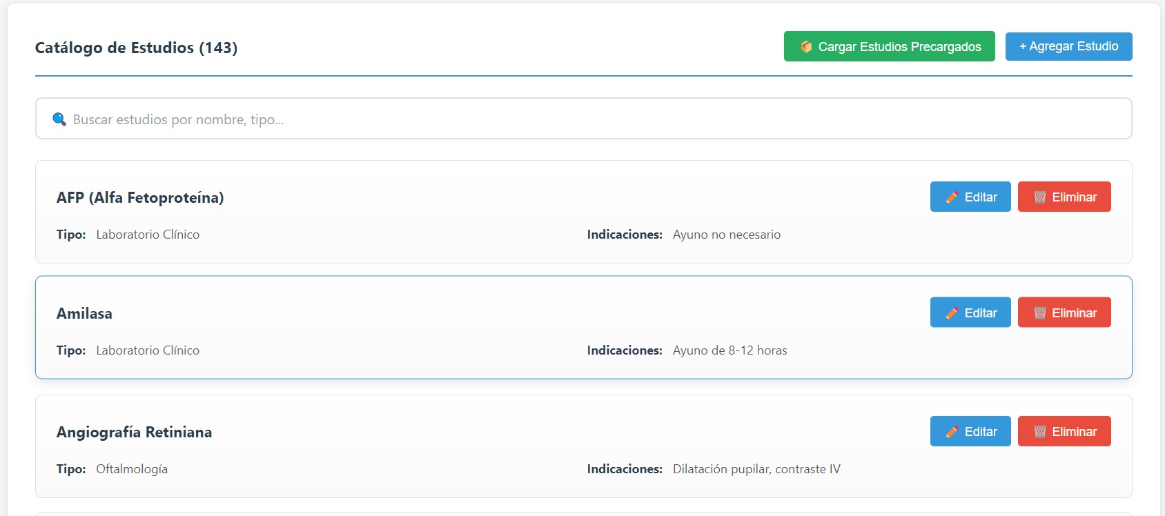 Catálogo de Estudios