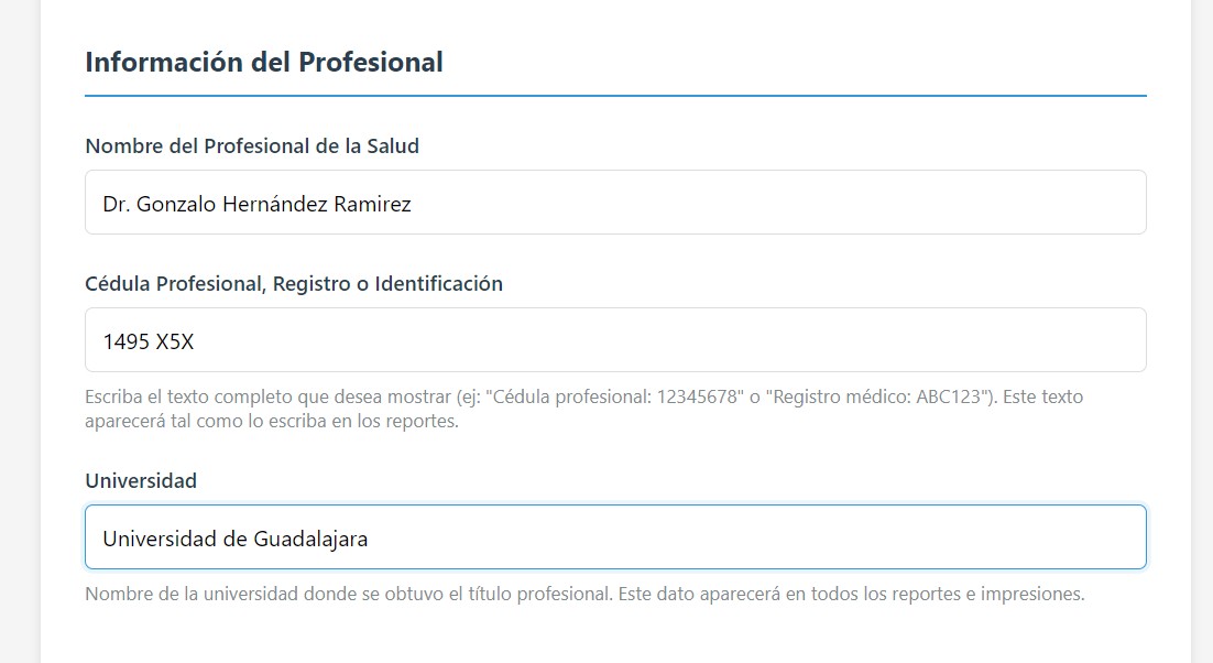 Configuración Profesional